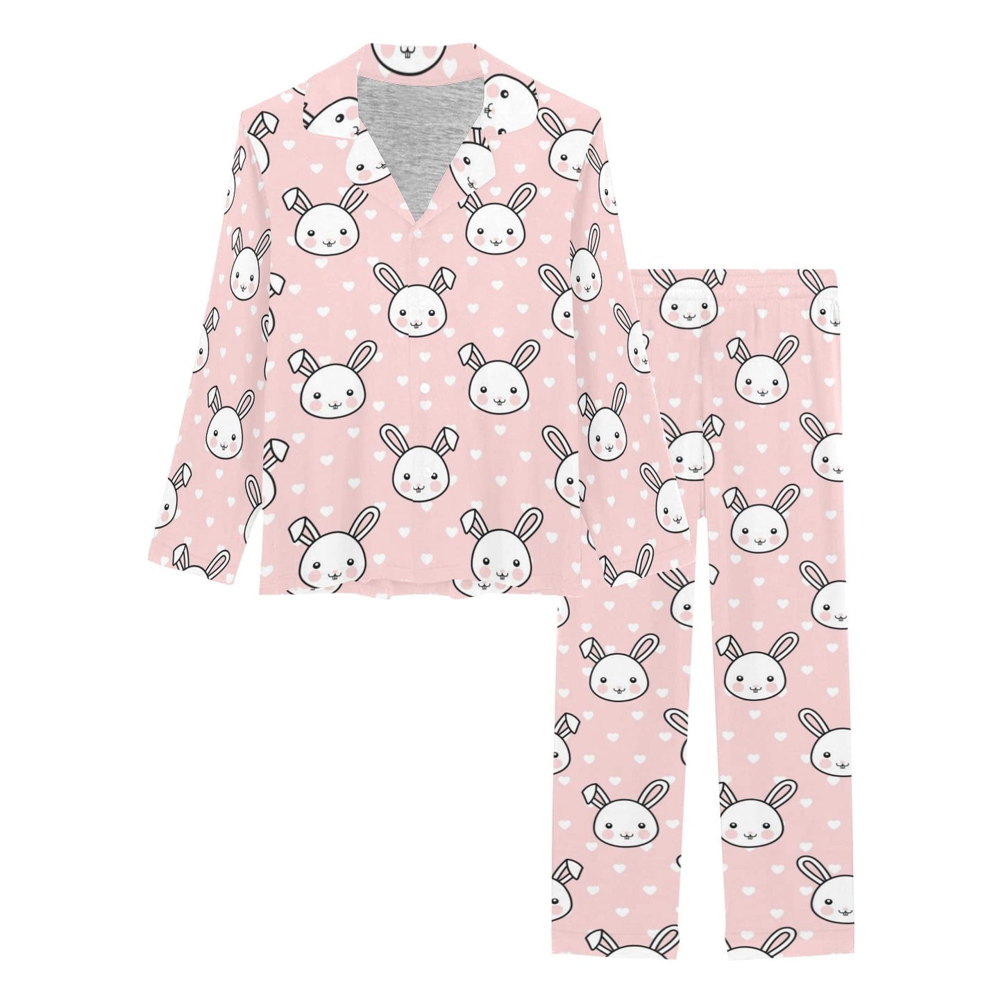 Rabbit Pattern Print Design RB02 Women's Long Pajama Set