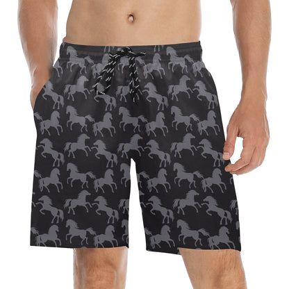 Horse Print Design LKS305 Men's Swim Trunks Beach Shorts