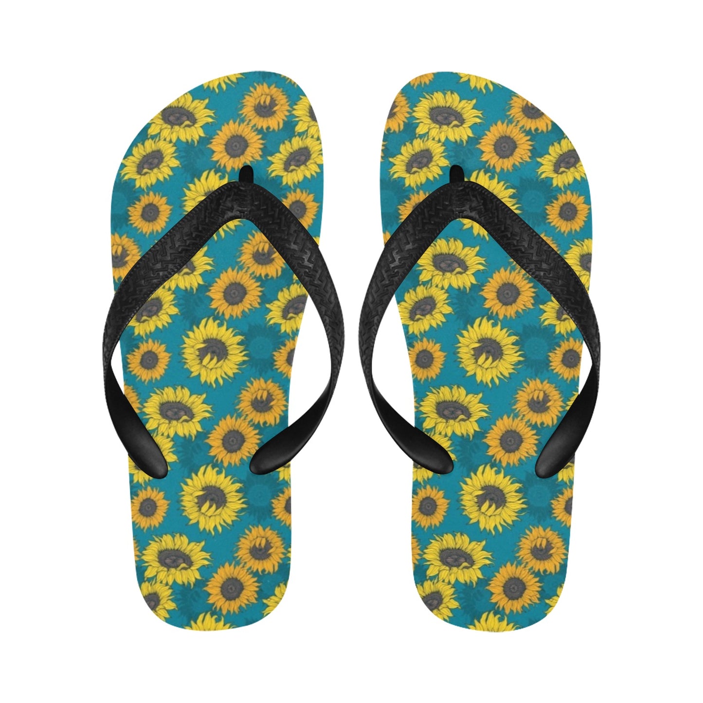 Sunflower Print Design LKS301 Flip Flops