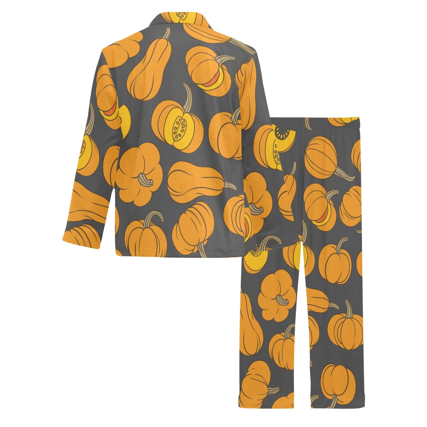 Pumpkin Pattern Print Design A03 Men's Long Pajama Set