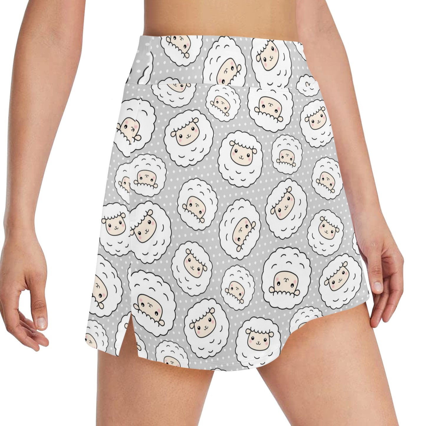 Sheep Print Design LKS401 17" Golf & Pickleball Skort with Pockets