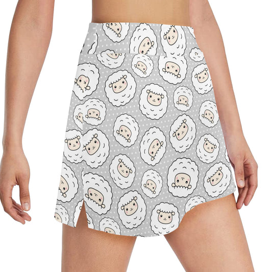 Sheep Print Design LKS401 17" Golf & Pickleball Skort with Pockets