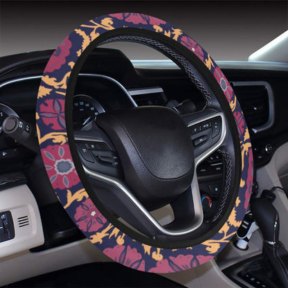 Suzani Print Design LKS303 Steering Wheel Cover with Elastic Edge