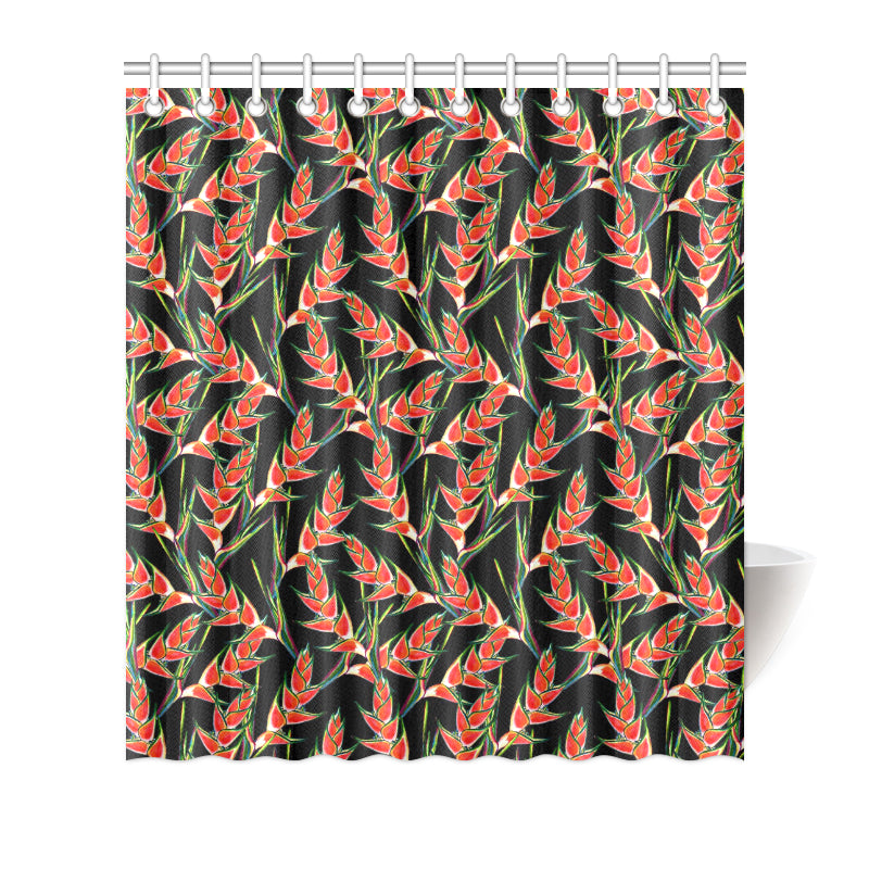 Heliconia Pattern Print Design HL010 Shower Curtain