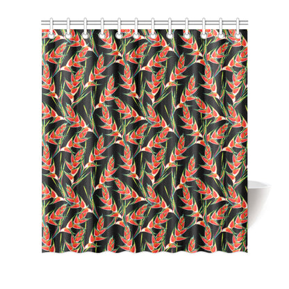 Heliconia Pattern Print Design HL010 Shower Curtain