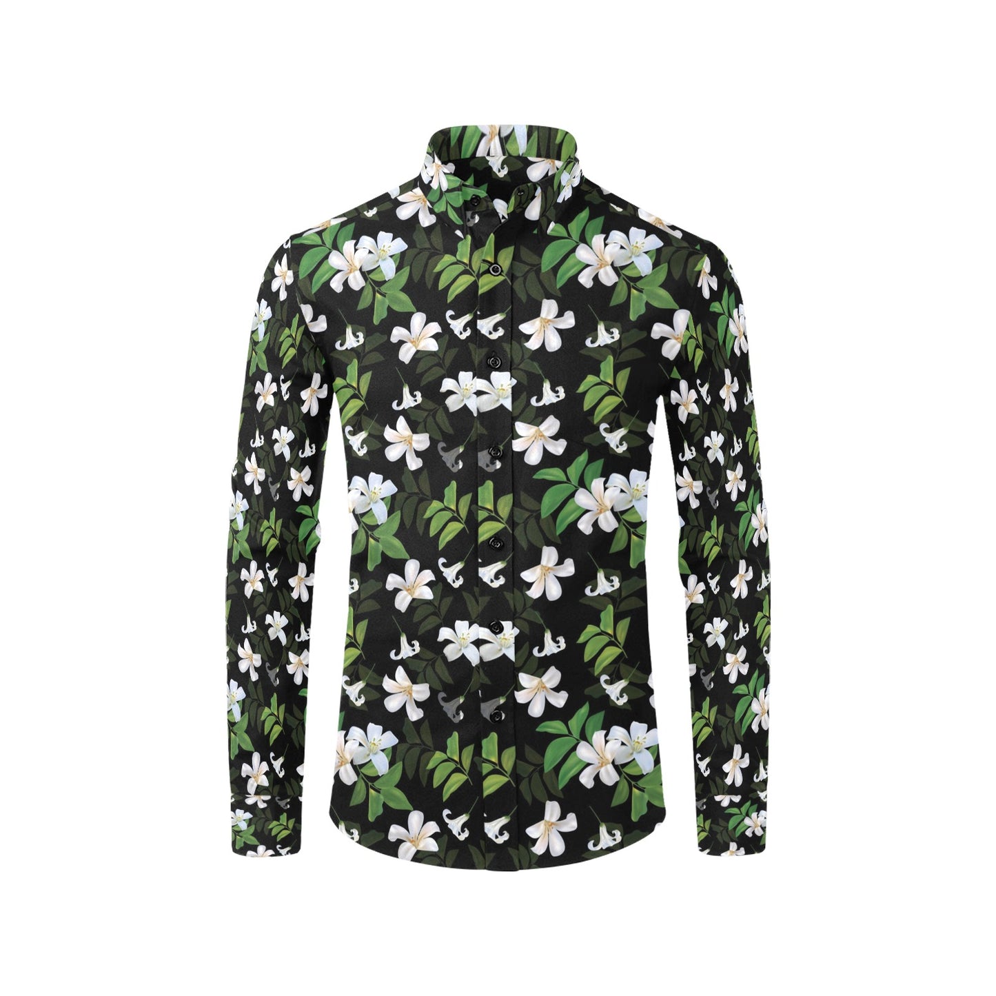 Sampaguita Print Design LKS301 Men's Long Sleeve Dress Shirt