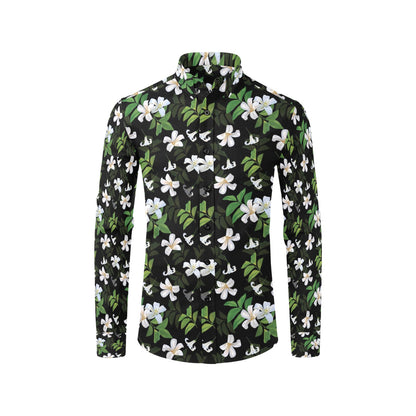Sampaguita Print Design LKS301 Men's Long Sleeve Dress Shirt