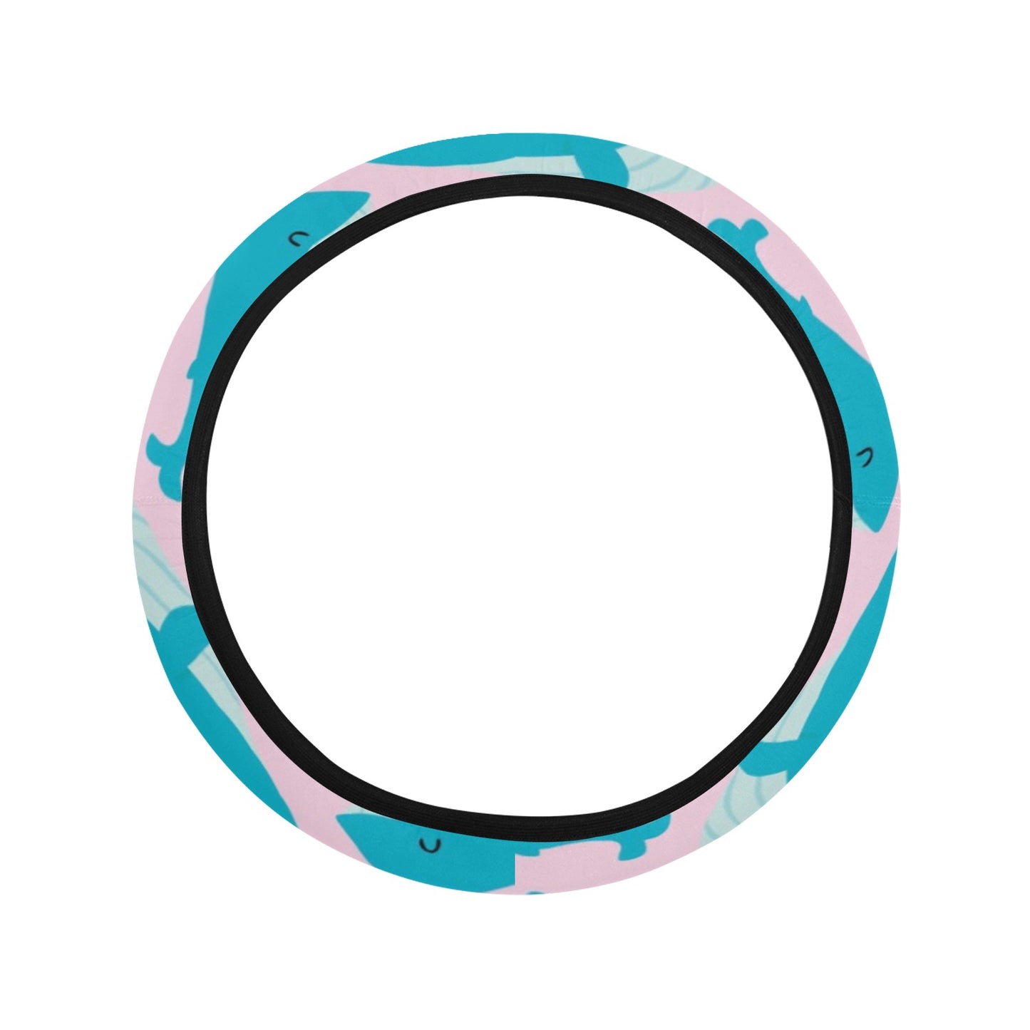 Whale Print Design LKS302 Steering Wheel Cover with Elastic Edge