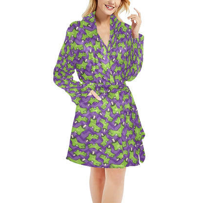 Zombie Foot Design Pattern Print Women's Fleece Robe