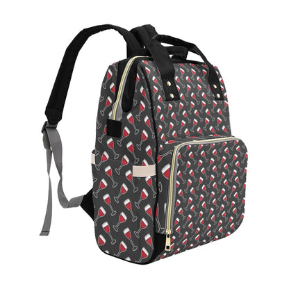 Wine Print Design LKS308 Diaper Bag Backpack