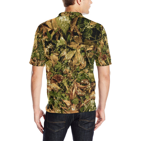 Camo Realistic Tree Forest Texture Print Men Polo Shirt