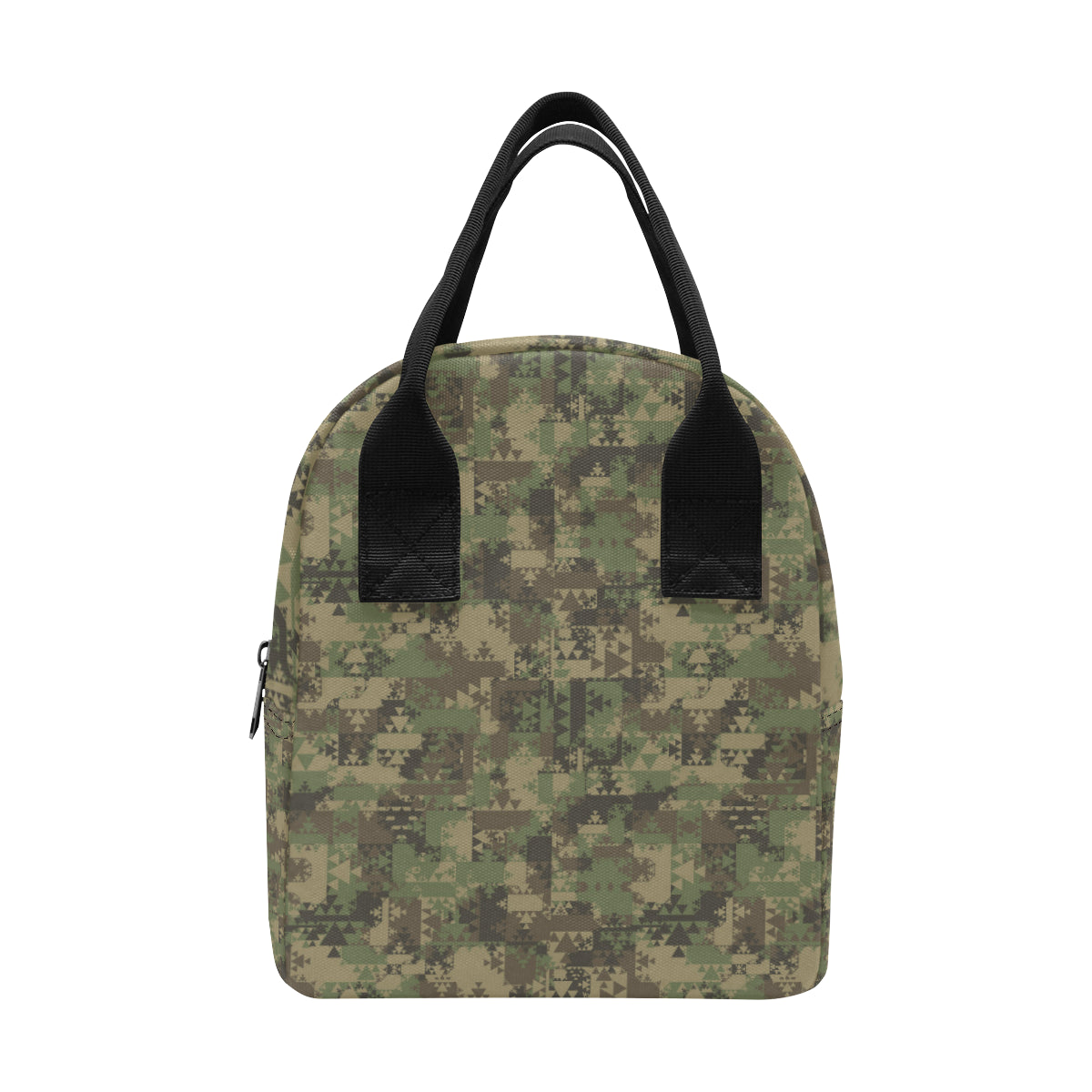 Camouflage Aztec Green Army Print Insulated Lunch Bag