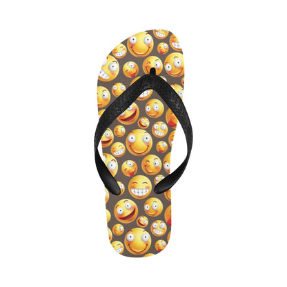 Smiley Face Emoji Print Design LKS303 Flip Flops