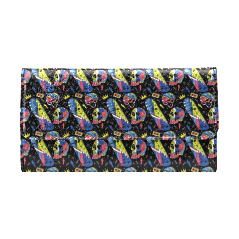 Skateboard Print Design LKS304 Women's Trifold Wallet