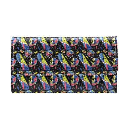 Skateboard Print Design LKS304 Women's Trifold Wallet
