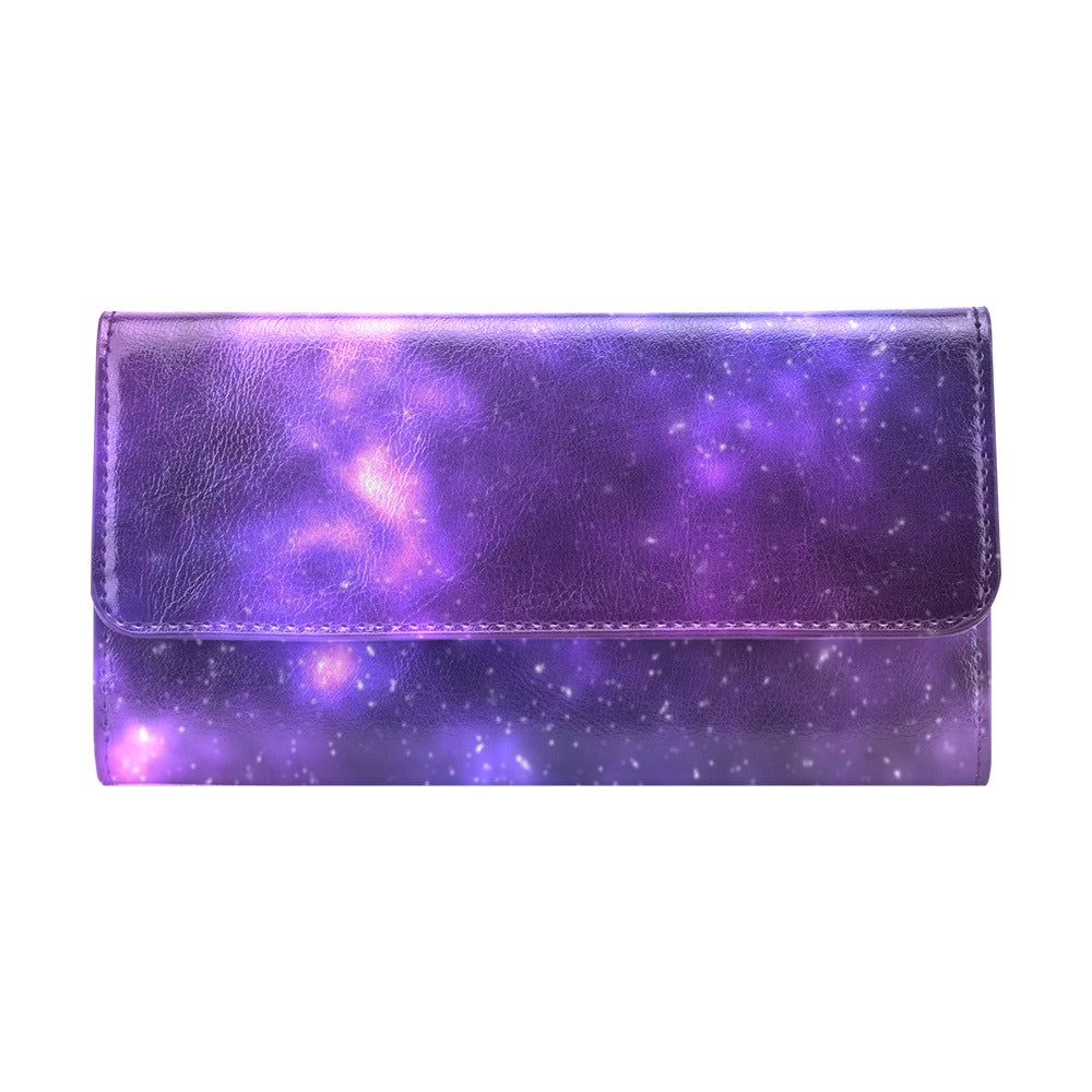 Celestial Purple Blue Galaxy Women's Trifold Wallet