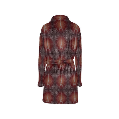 Eiffel Tower Drawing Print Women's Fleece Robe