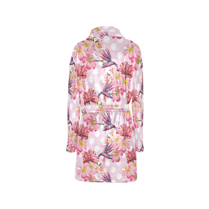 Bird Of Paradise Pattern Print Design BOP011 Women's Fleece Robe