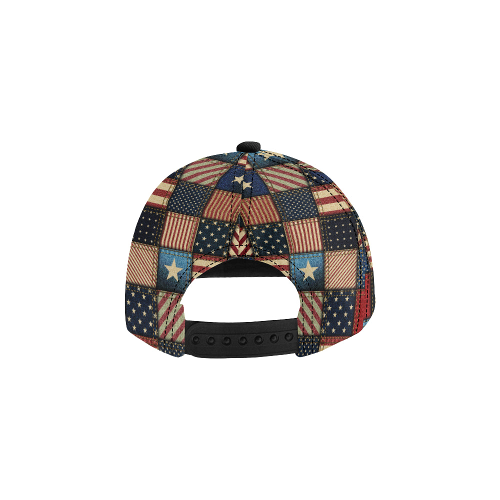 American flag Patchwork Design Snapback Cap