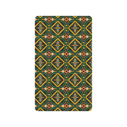 Kente Green Design African Print Rubber Doormat
