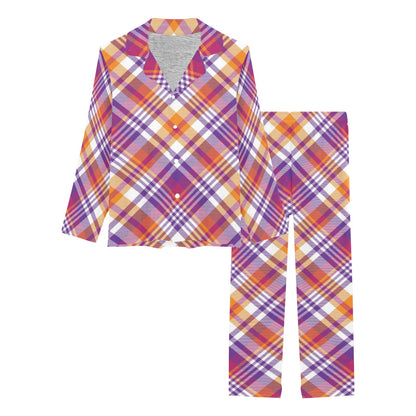 Madras Pattern Print Design 02 Women's Long Pajama Set