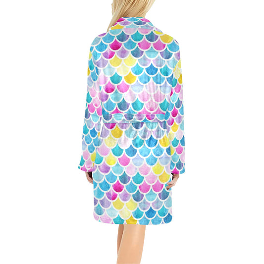 Scales Print Design LKS402 Women's Fleece Robe
