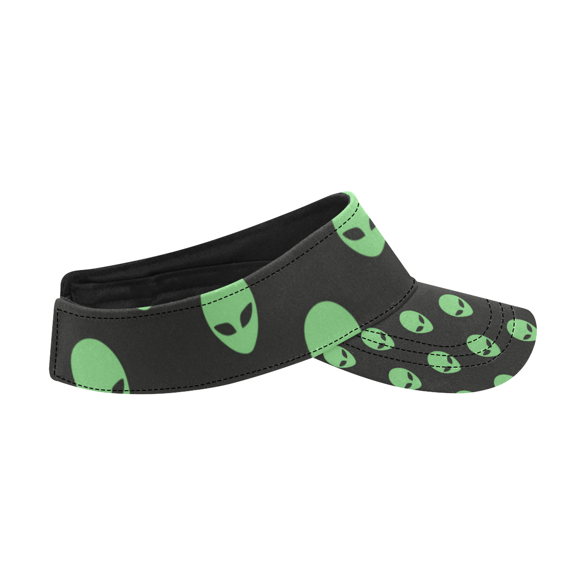 Alien Green Neon Pattern Print Design 01 Unisex Sun Visor