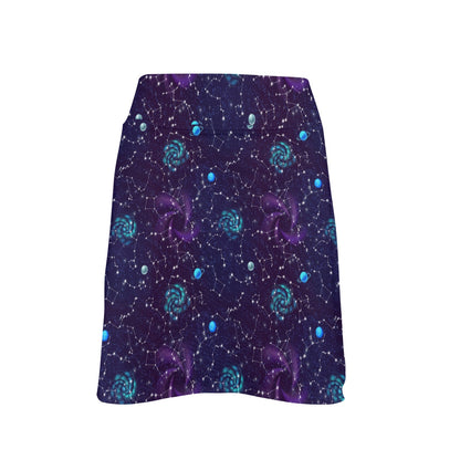 Zodiac Galaxy Design Print 17" Golf & Pickleball Skort with Pockets