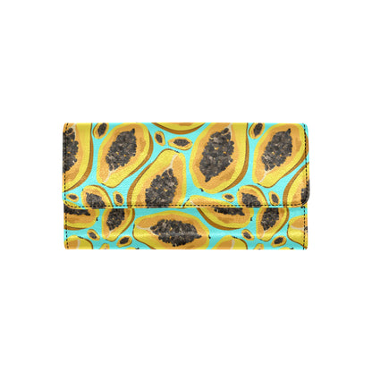 Papaya Pattern Print Design PP03 Women's Trifold Wallet