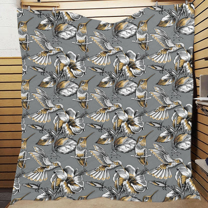Hummingbird Pattern Print Design 02 Premium Quilt