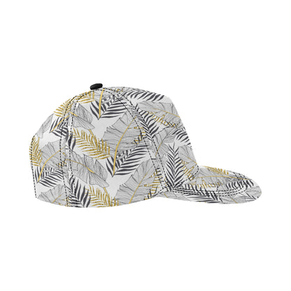 Gold Glitter Tropical Palm Leaves Snapback Cap