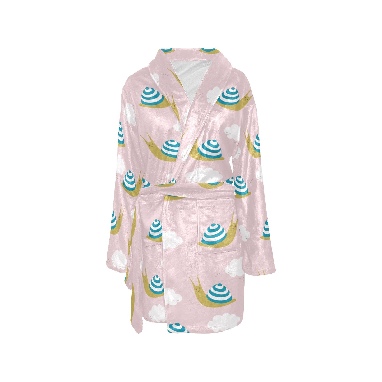 Snail Pattern Print Design 02 Women's Fleece Robe