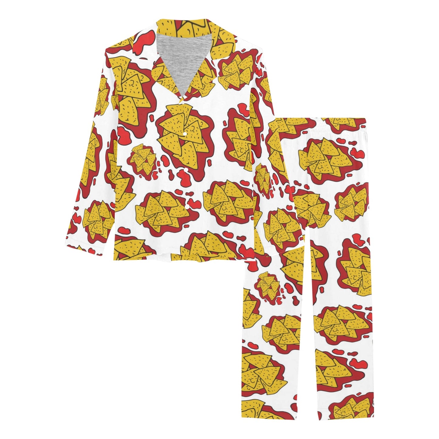 Nachos Pattern Print Design A03 Women's Long Pajama Set