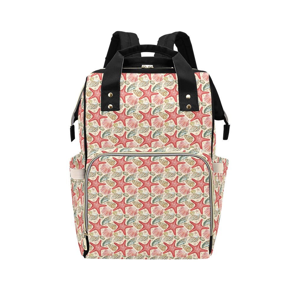 Seashell Print Design LKS301 Diaper Bag Backpack