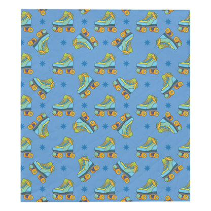 Roller skate Pattern Print Design A04 Premium Quilt