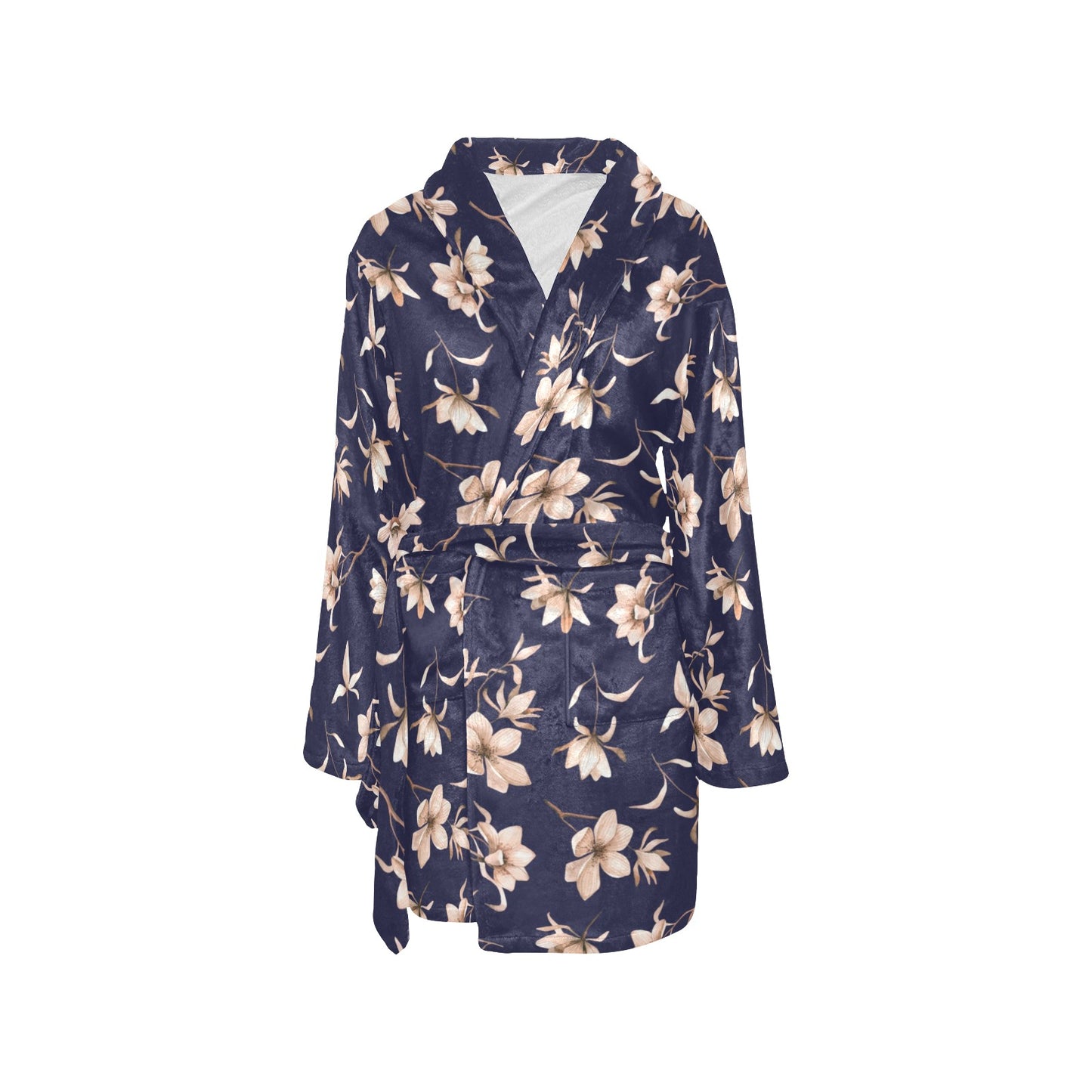 Beautiful Floral Pattern Women's Fleece Robe