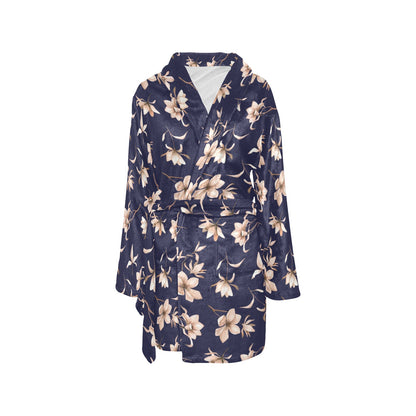 Beautiful Floral Pattern Women's Fleece Robe