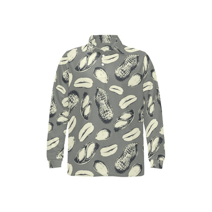 Peanut Pattern Print Design A01 Long Sleeve Polo Shirt For Men's
