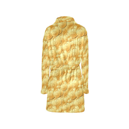 Dollar Pattern Print Design DO03 Women's Fleece Robe