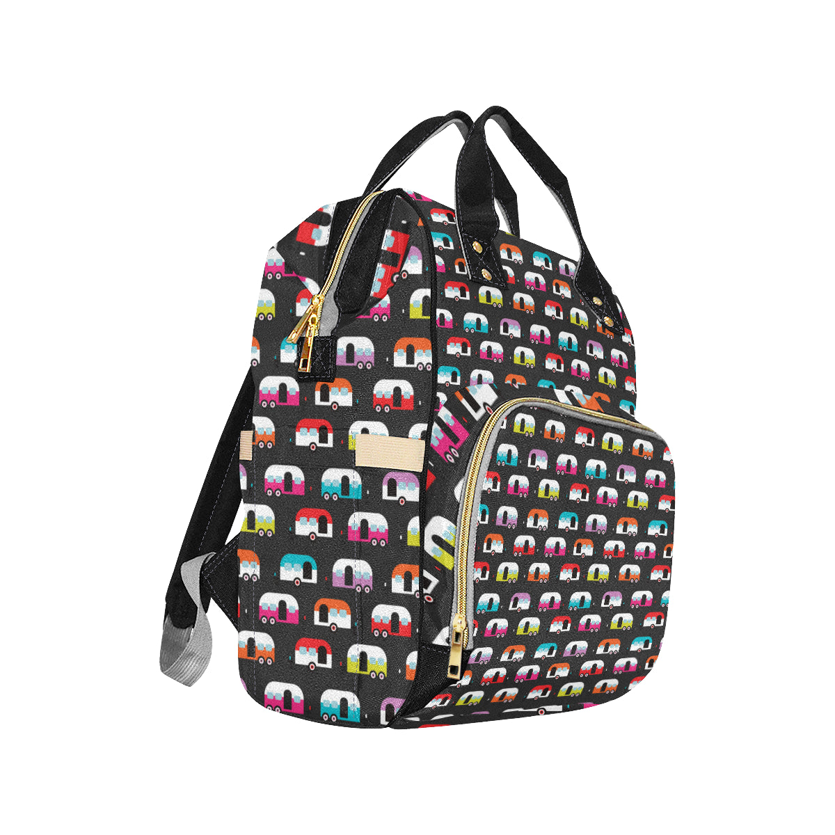 Camper Caravan Pattern Diaper Bag Backpack