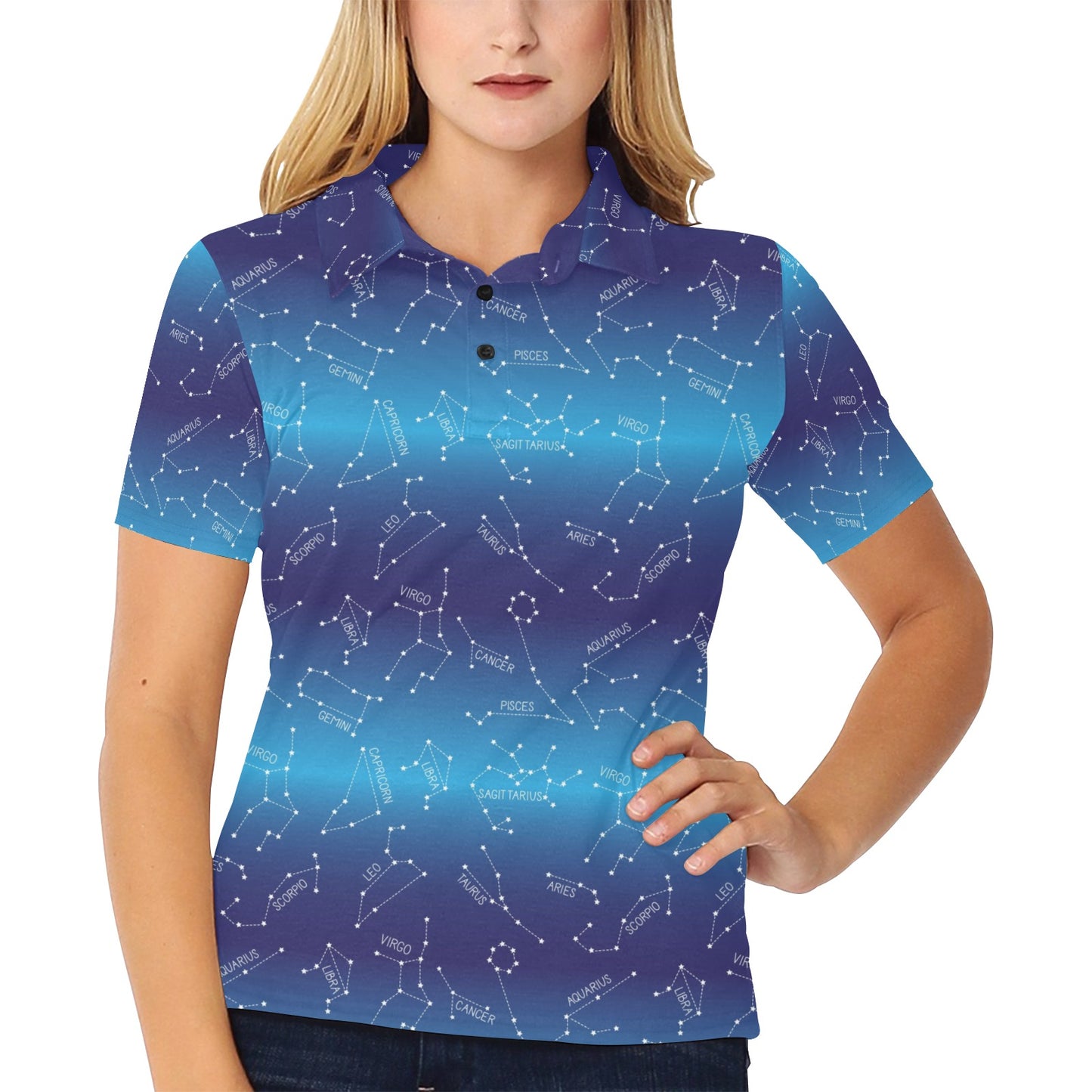 Virgo Print Design LKS302 Women's Polo Shirt