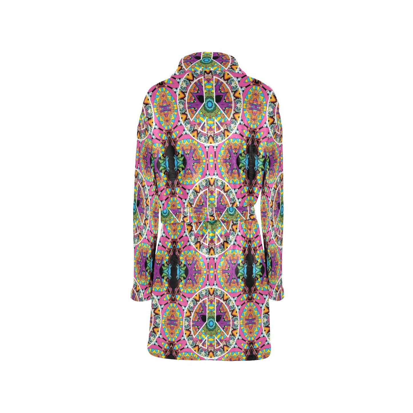 Peace Sign Pattern Print Design A03 Women's Fleece Robe