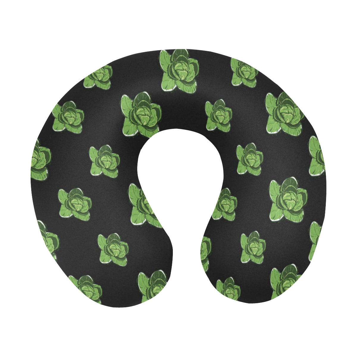 Cabbage Pattern Print Design 03 U-Shaped Travel Neck Pillow