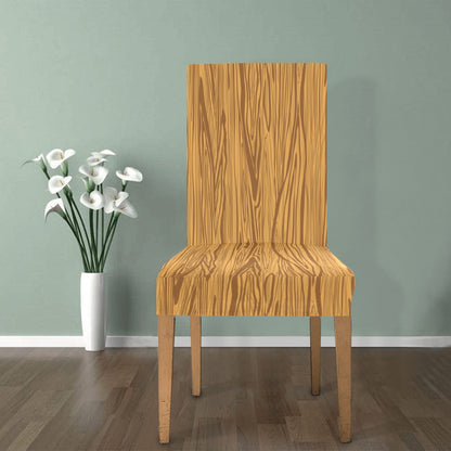 Wood Texture Print Design LKS301 Dining Chair Slipcover