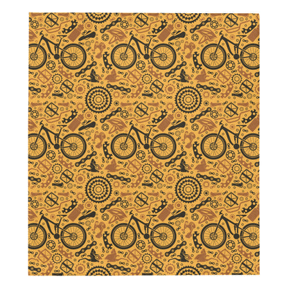 Mountain bike Pattern Print Design 03 Premium Quilt