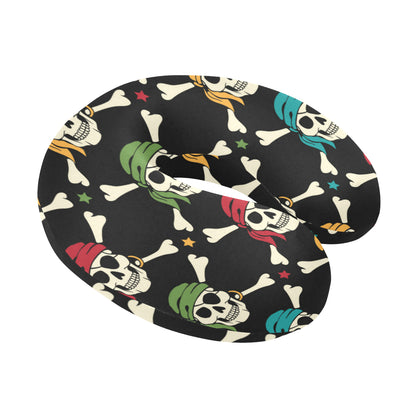 Pirate Pattern Print Design A01 U-Shaped Travel Neck Pillow