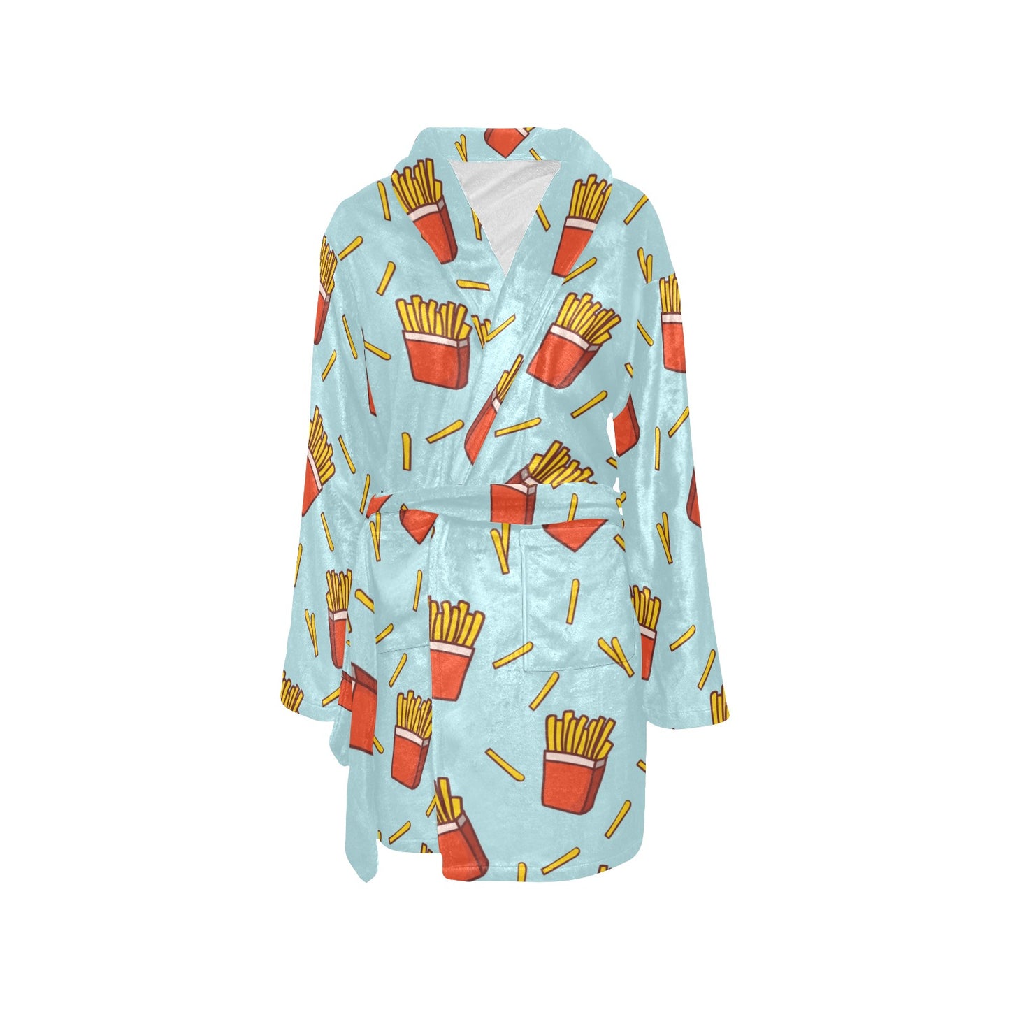 French Fried Pattern Print Design 02 Women's Fleece Robe