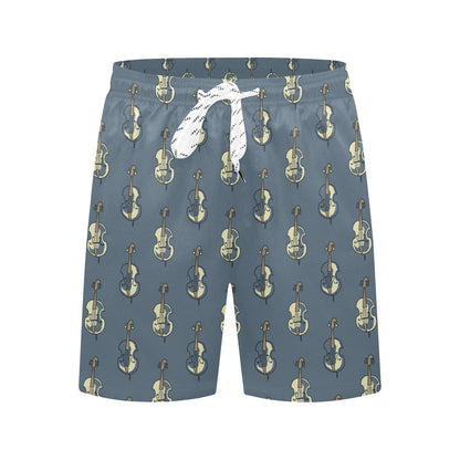 Violin Print Design LKS403 Men's Swim Trunks Beach Shorts