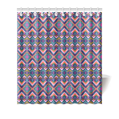 Indian Navajo Pink Themed Design Print Shower Curtain