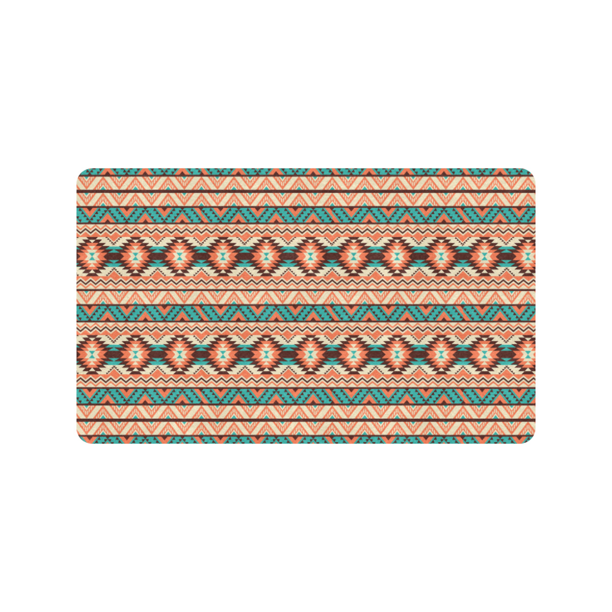 Navajo Western Style Print Pattern Rubber Doormat